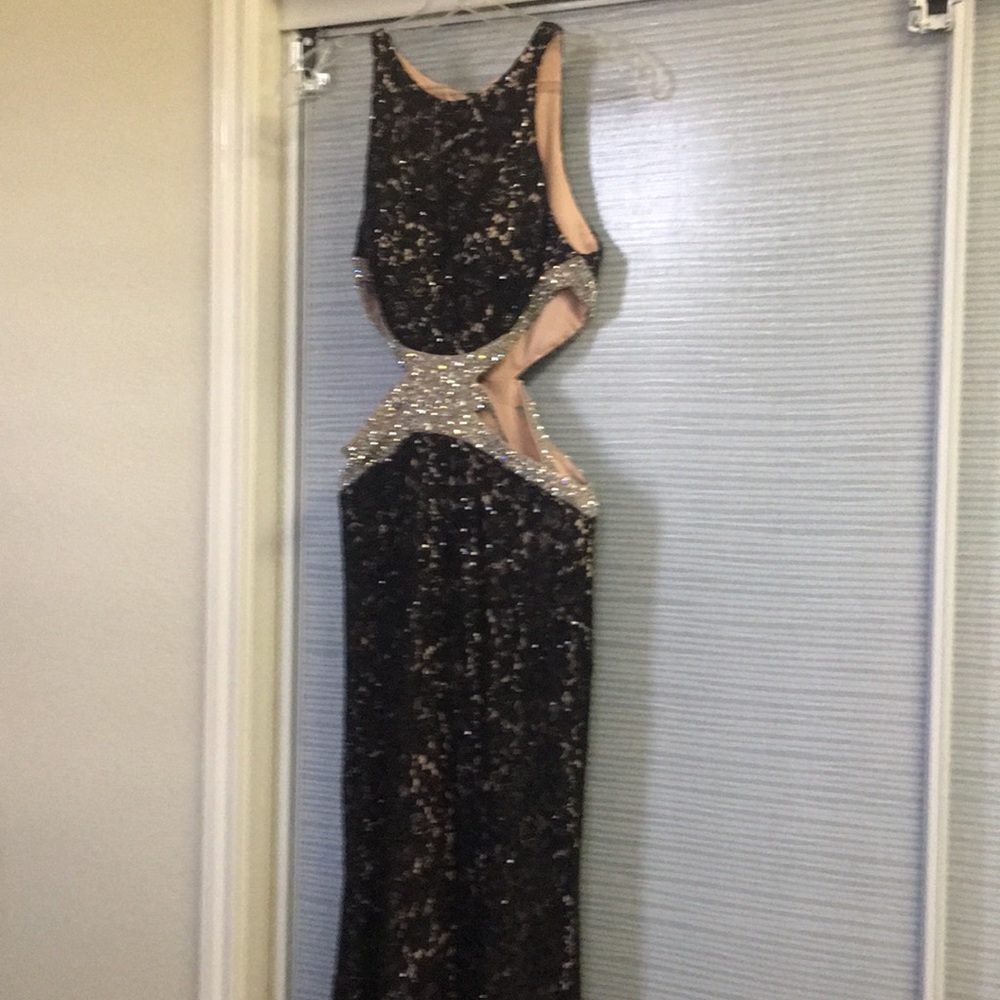 Black and blush Tiffany formal dress